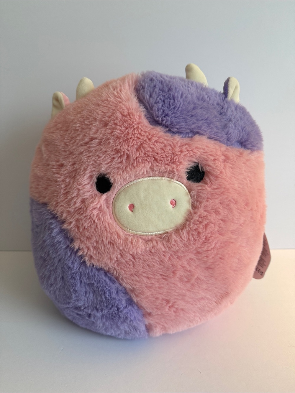Squishmallows FuzzAMallows Patty the Cow Plush Pink Purple Fuzzy Stuffed Animal